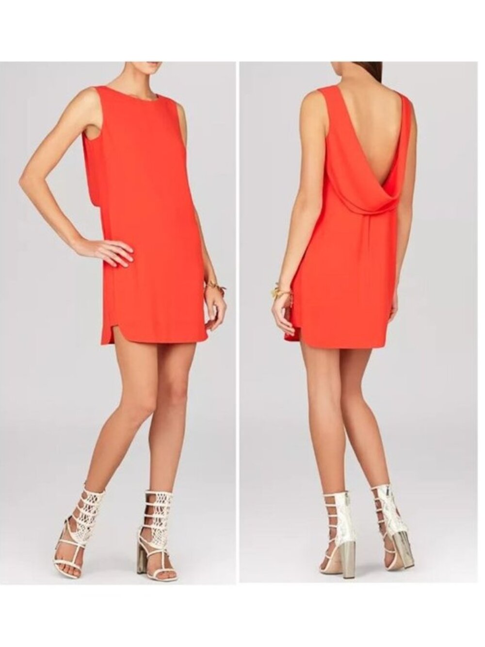 BCBGMAXAZRIA Ellie Cowl Back Shift Dress - 8